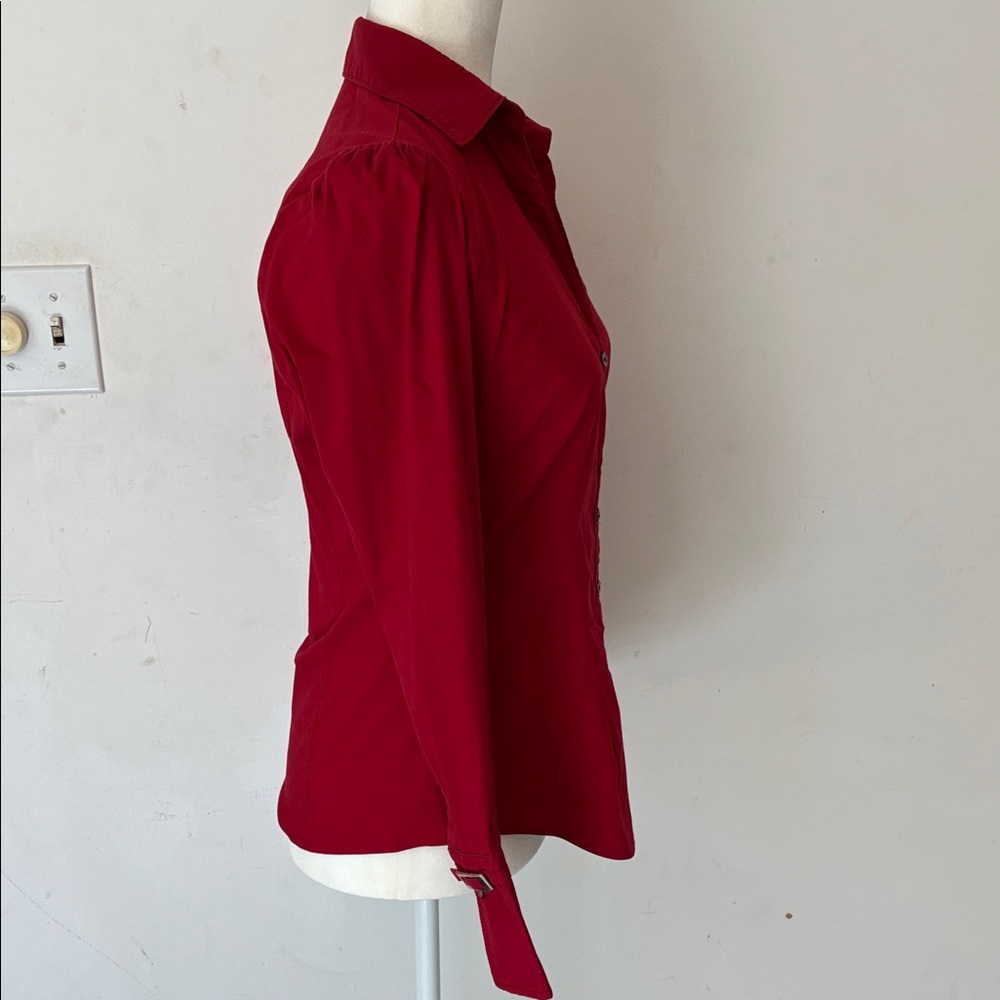 Express Deep Red Button-Down Shirt - Picture 2 of 7